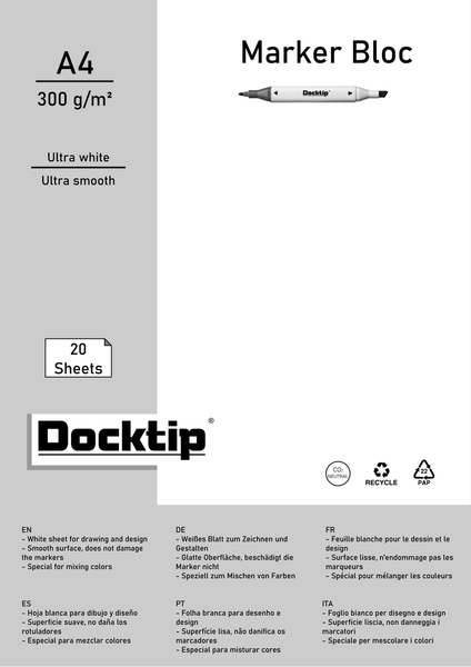 Bloc A4 Docktip marker paper 300gr